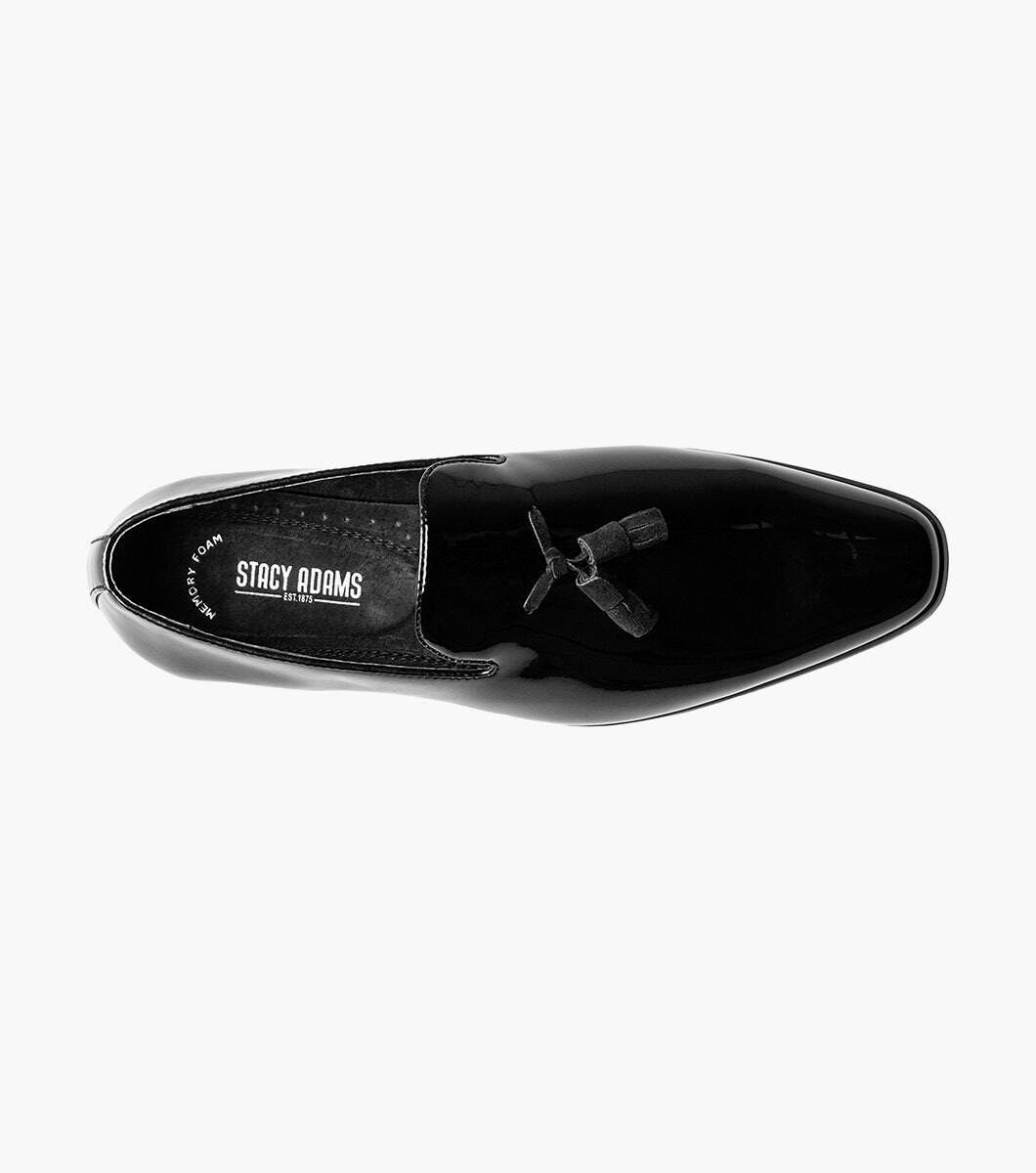 Stacy Adams Phoenix  Plain Toe Tassel Slip On - Black