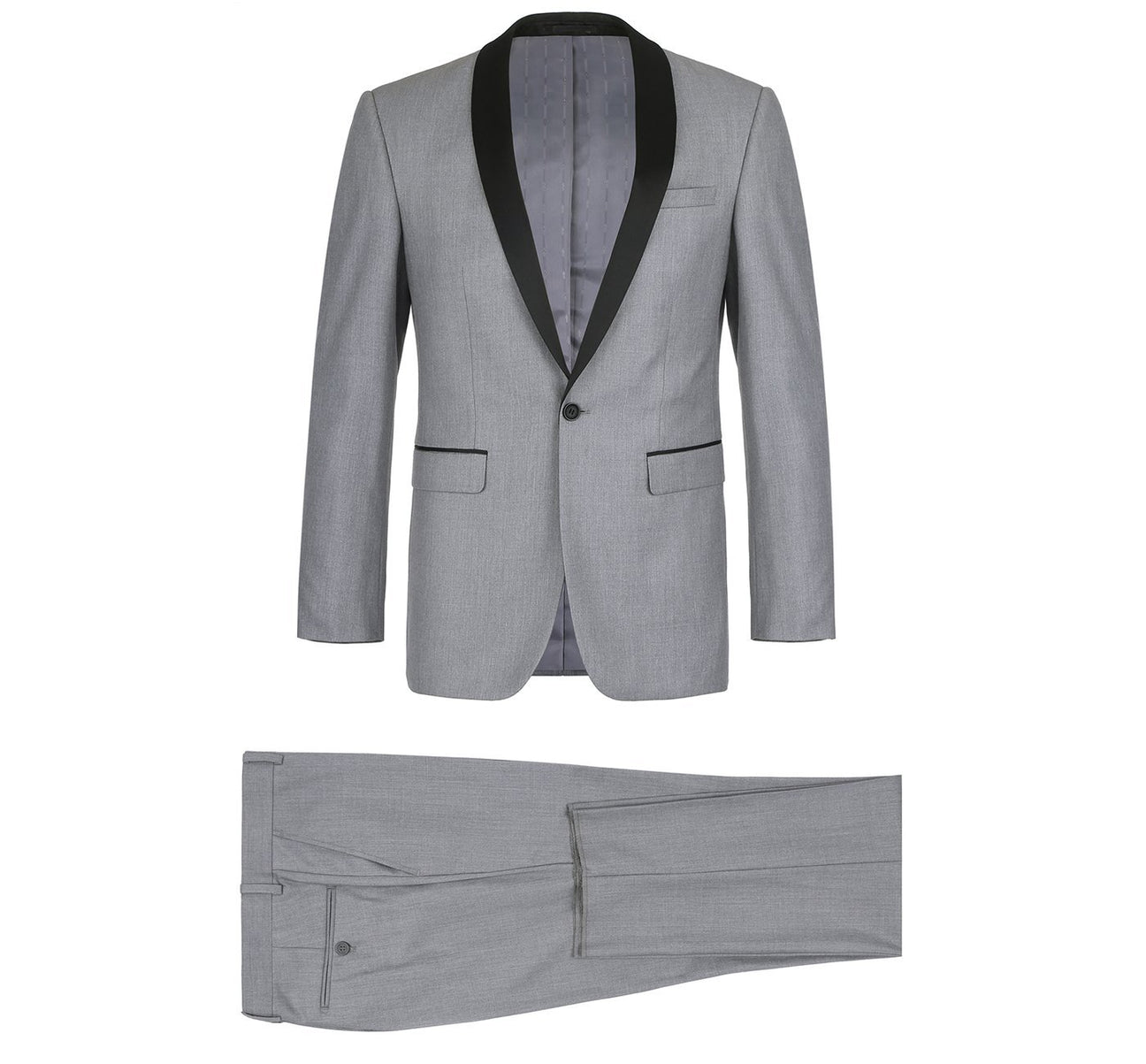 Renoir 202-2 Men's Slim Fit 2-Piece Shawl Lapel Slim Fit Tuxedo Suit
