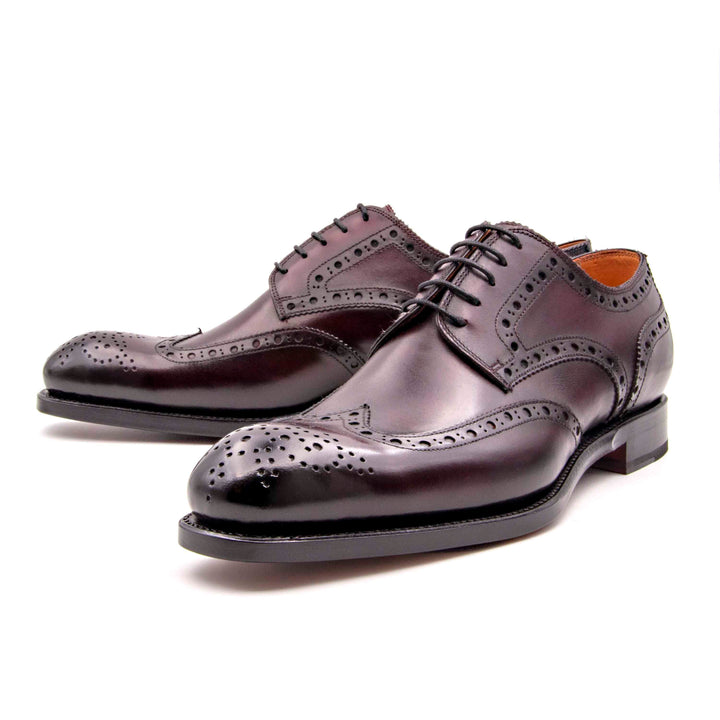 H and H Brogue Lace Up Shoes - Burgundy