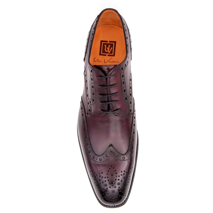 H and H Brogue Lace Up Shoes - Burgundy