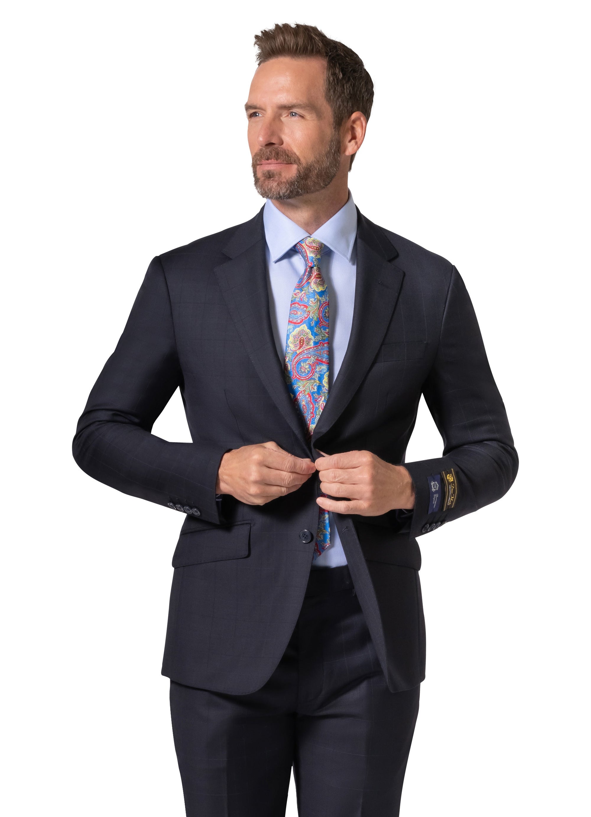 Berragamo Elegant - Faille Wool Solid Suit 10015.200 Slim Fit - Navy