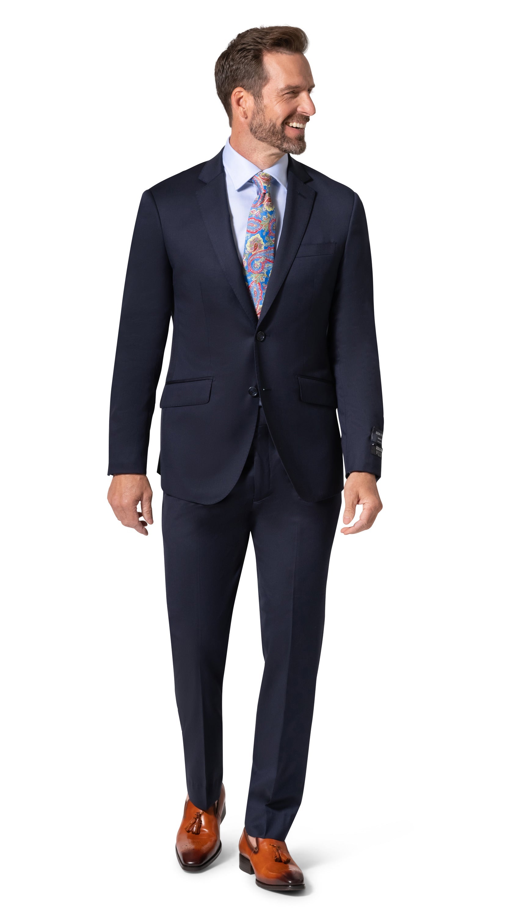 Bergamo Elegant - Reda | Slim Fit 2-Piece Solid Suit - Navy