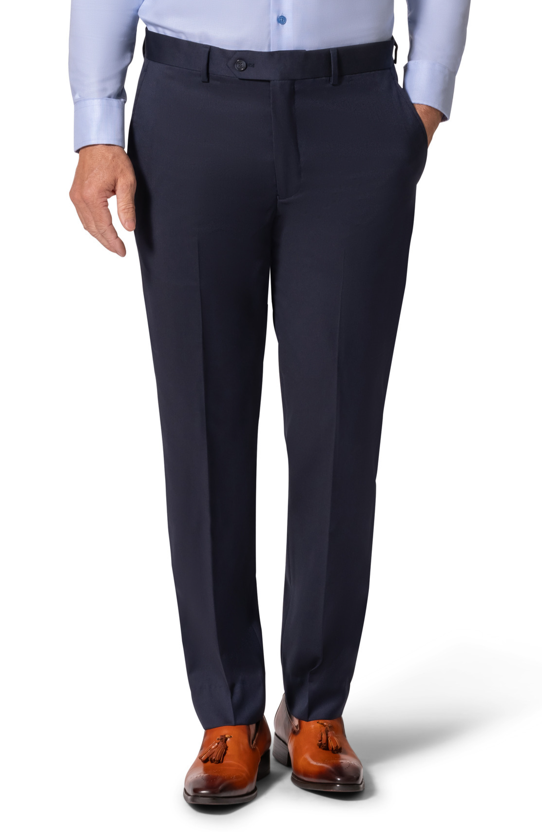 Bergamo Elegant - Reda | Modern Fit 2-Piece Solid Suit - Navy