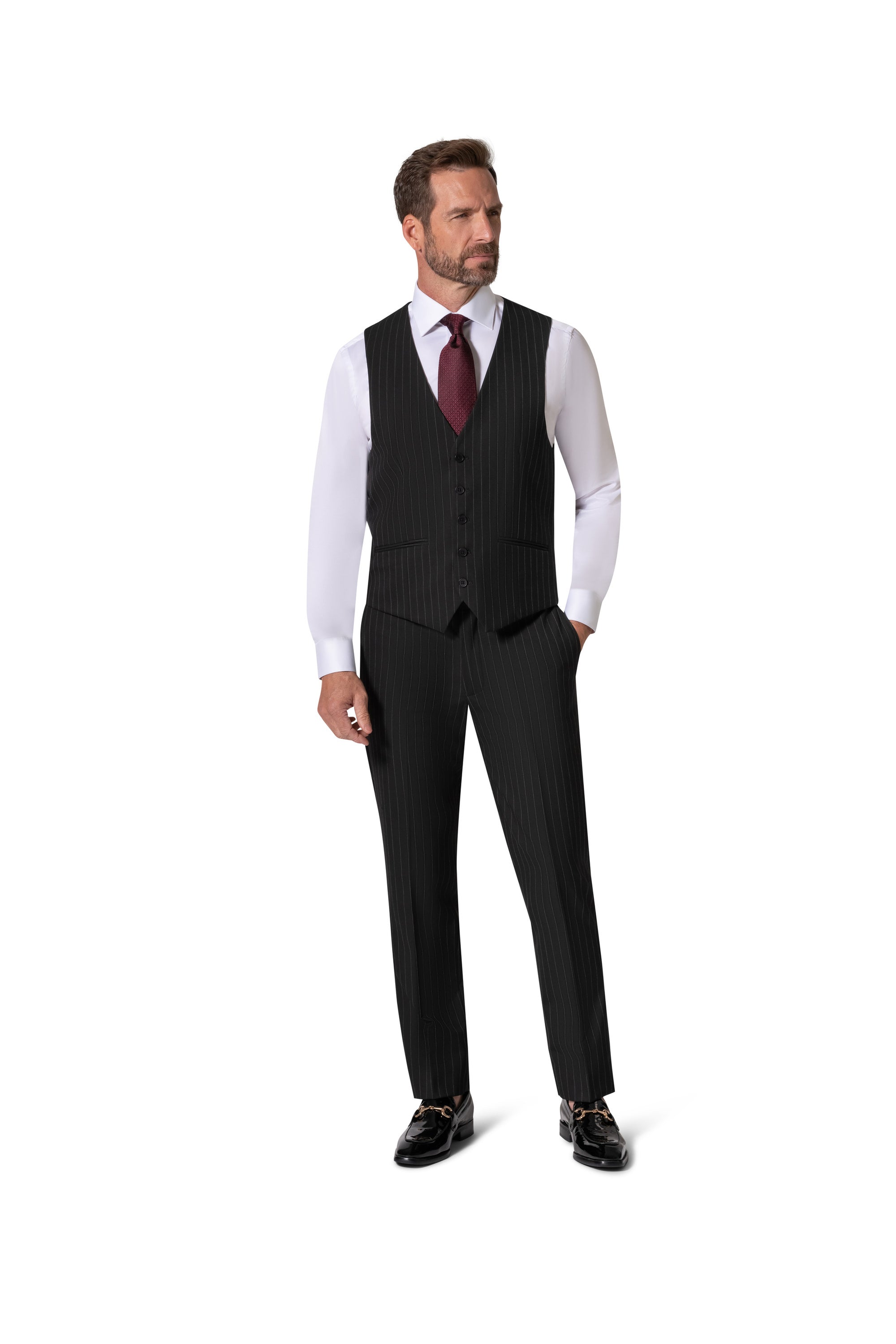 Berragamo BP04K-E32 3PC Slim Suit - Black