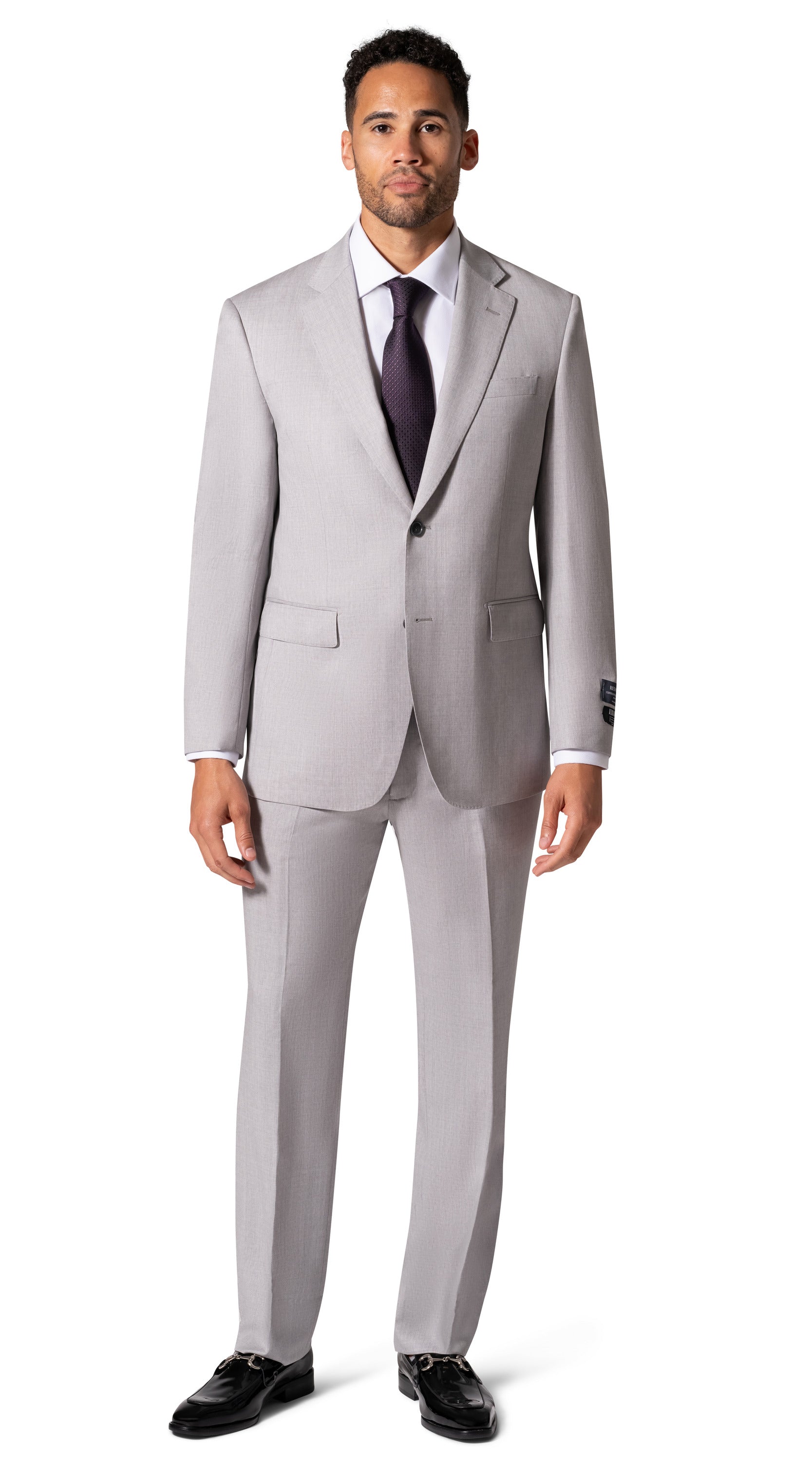 Bergamo Elegant - Reda | Modern Fit 2-Piece Solid Suit - Light Grey