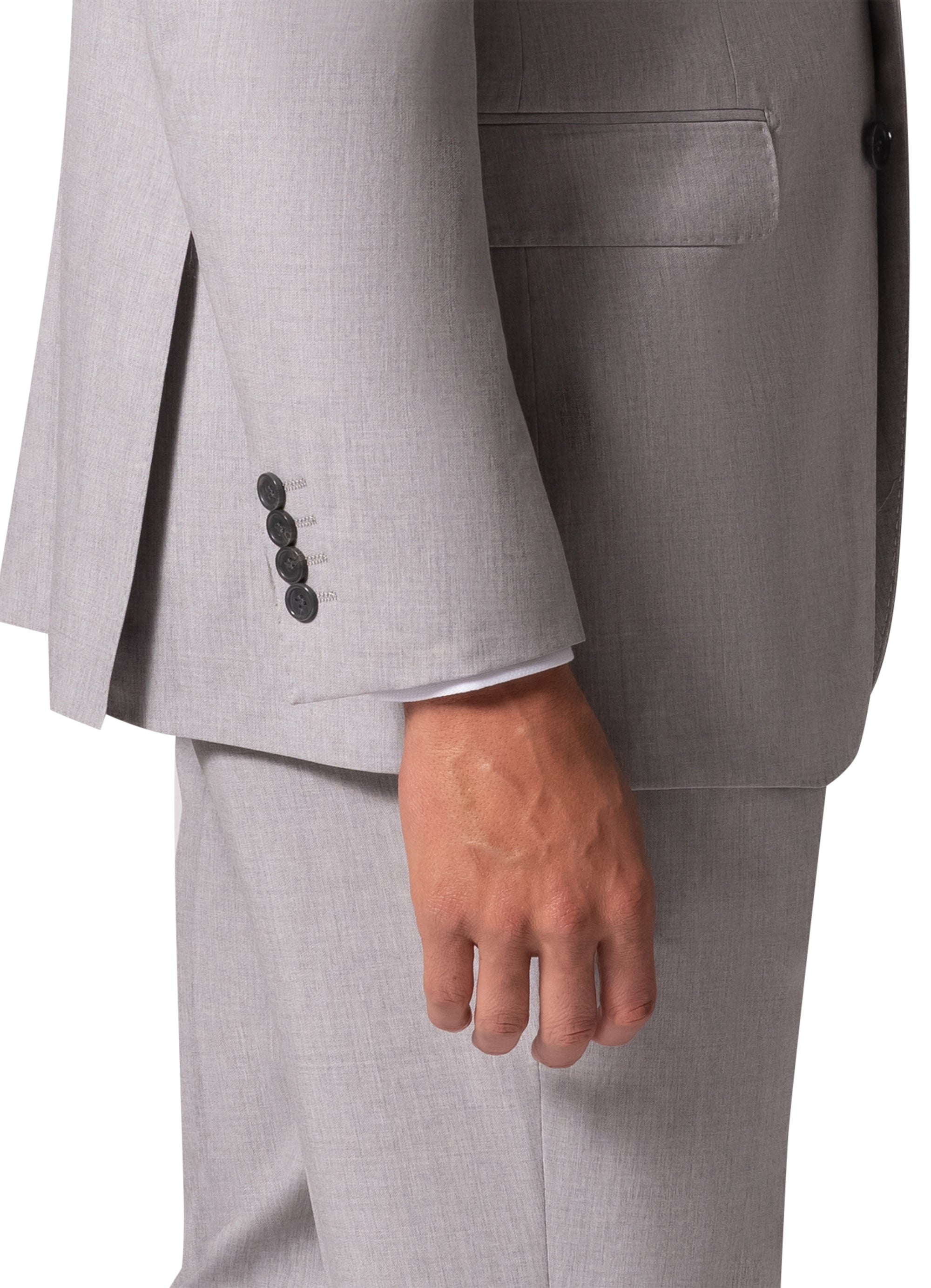 Bergamo Elegant - Reda | Modern Fit 2-Piece Solid Suit - Light Grey