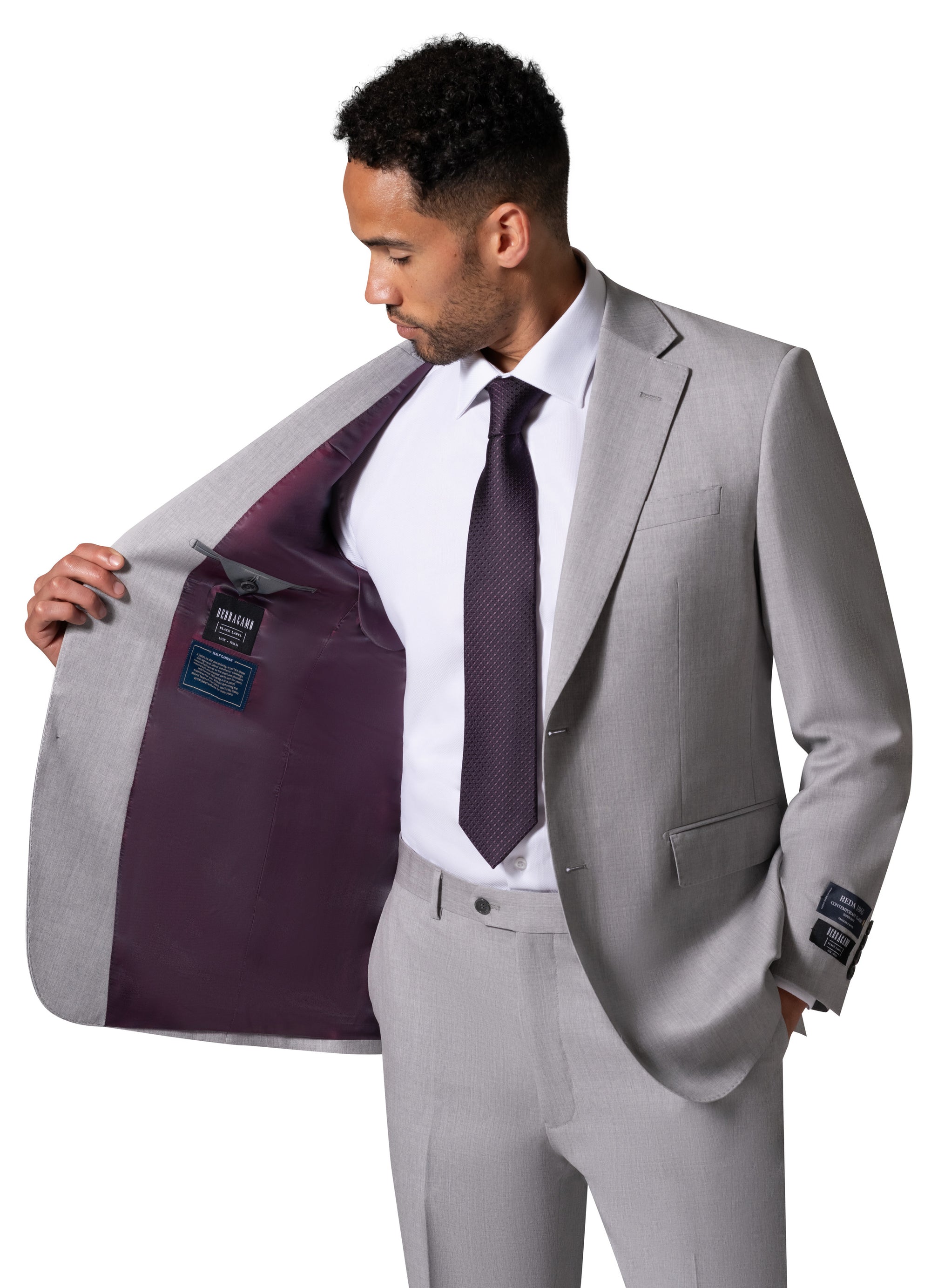 Berragamo - Reda | Modern Fit 2-Piece Solid Suit - Light Grey