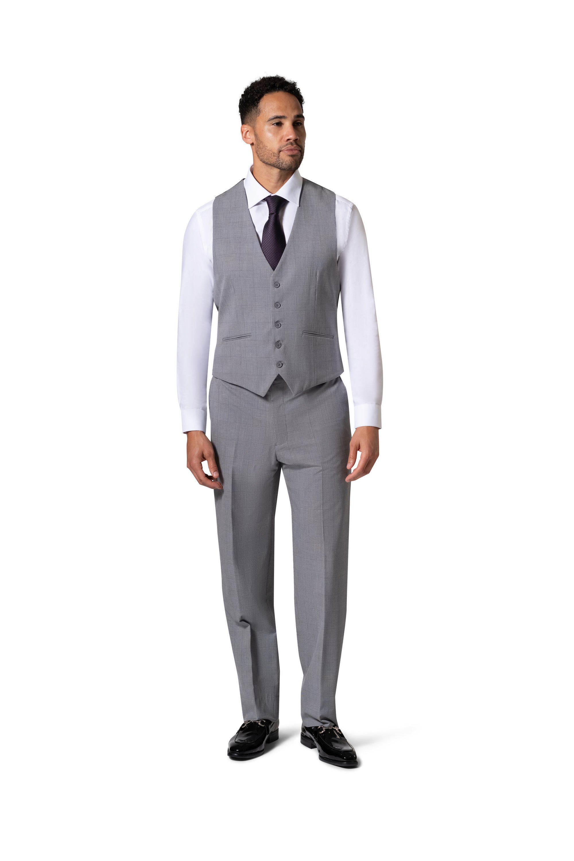 Berragamo BP04KE-07 3PC Notch Slim Suit - Grey