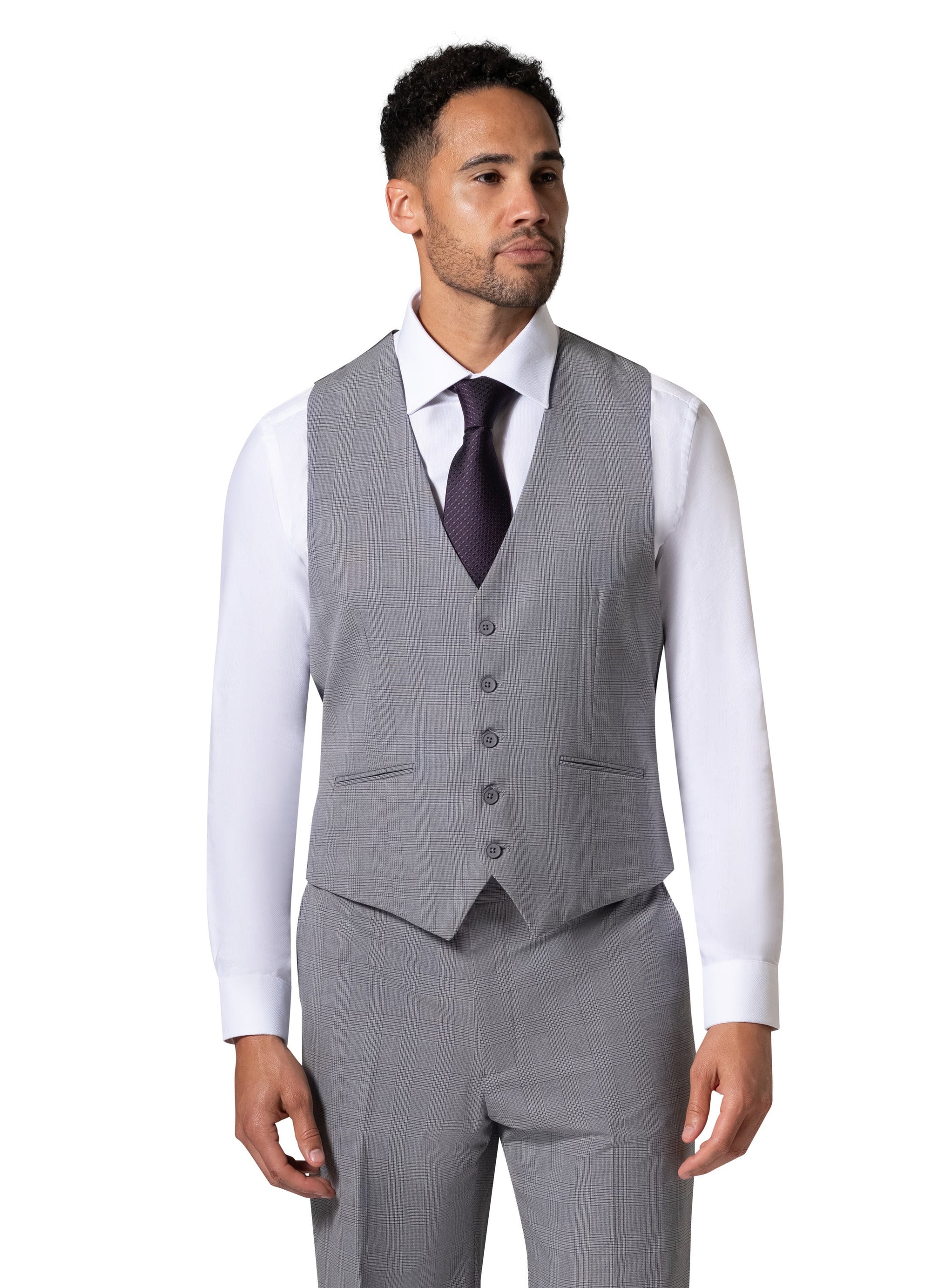 Berragamo BP04KE-07 3PC Notch Modern Big & Tall Suit - Grey