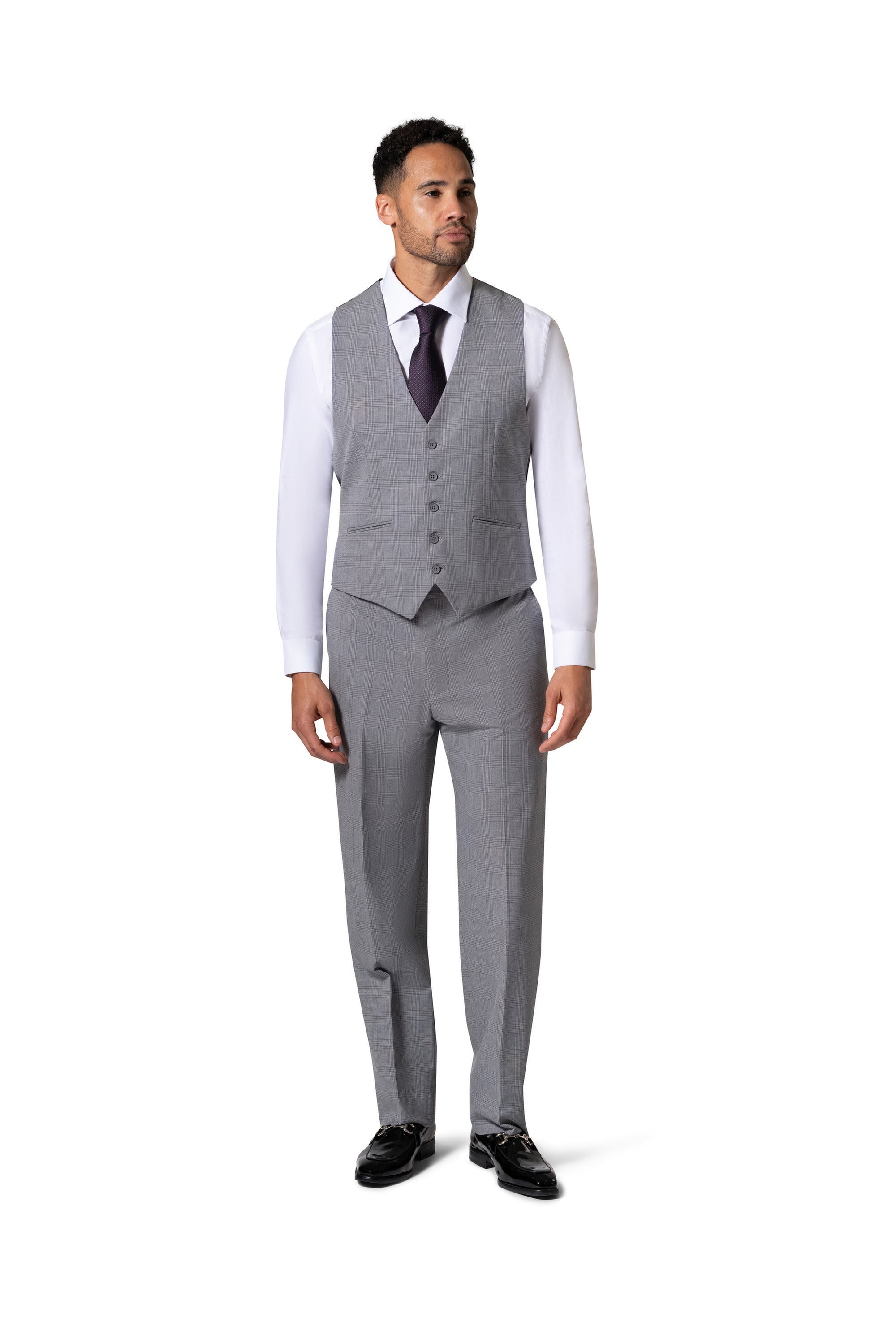 Berragamo BP04KE-07 3PC Notch Modern Big & Tall Suit - Grey