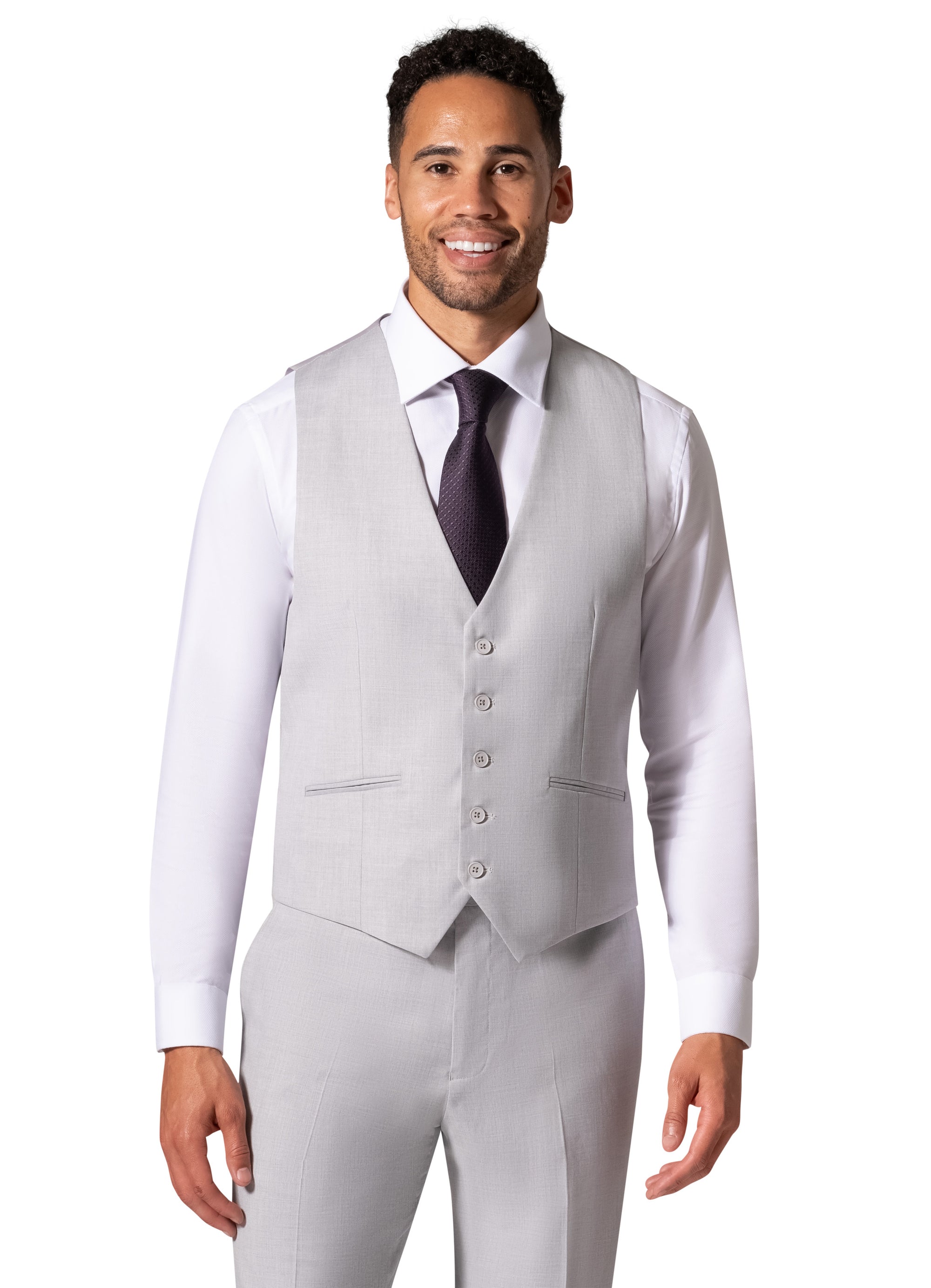 Berragamo MARCO UNI 3PC Slim Peak Suit - Light Grey