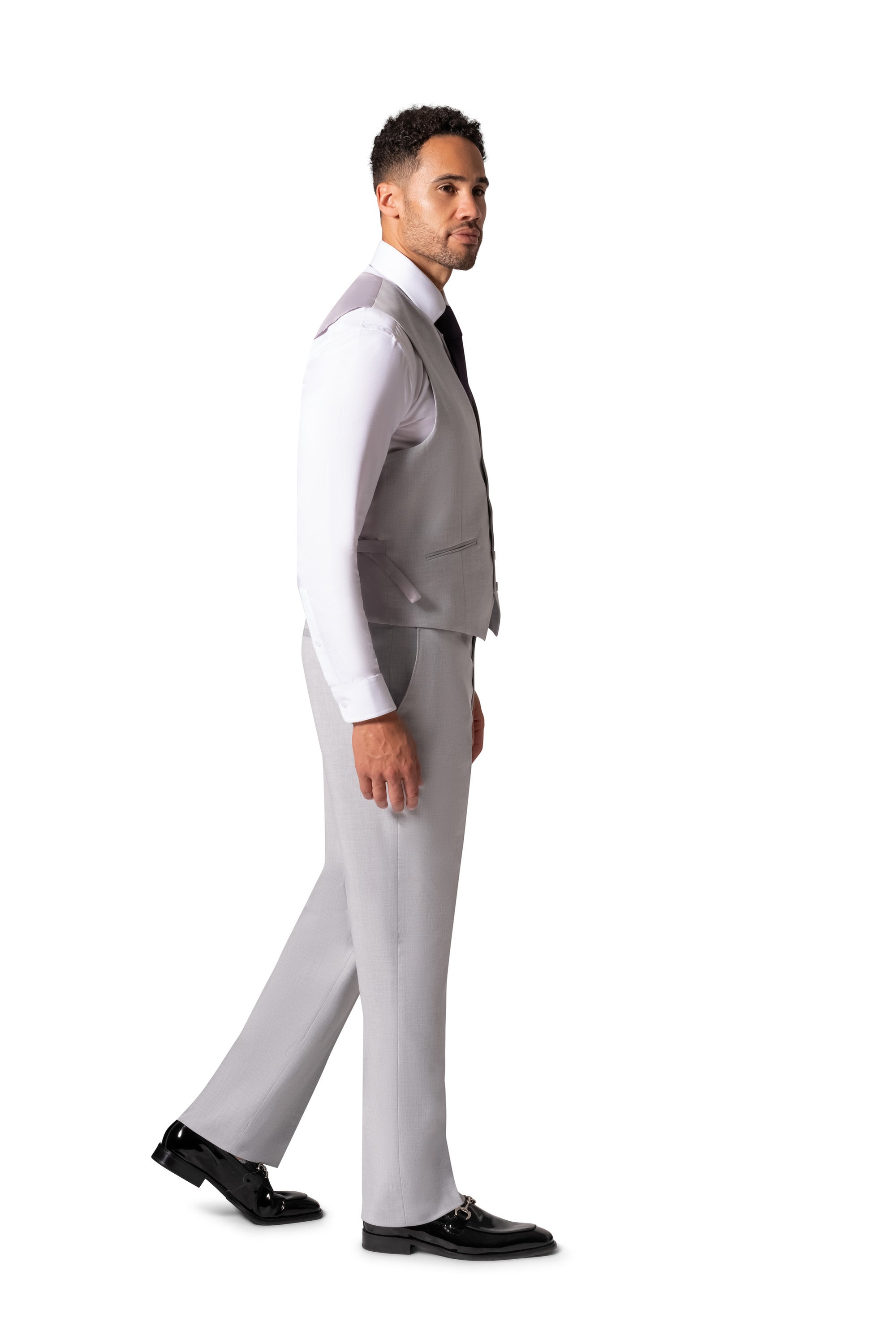 Berragamo MARCO UNI 3PC Slim Peak Suit - Light Grey