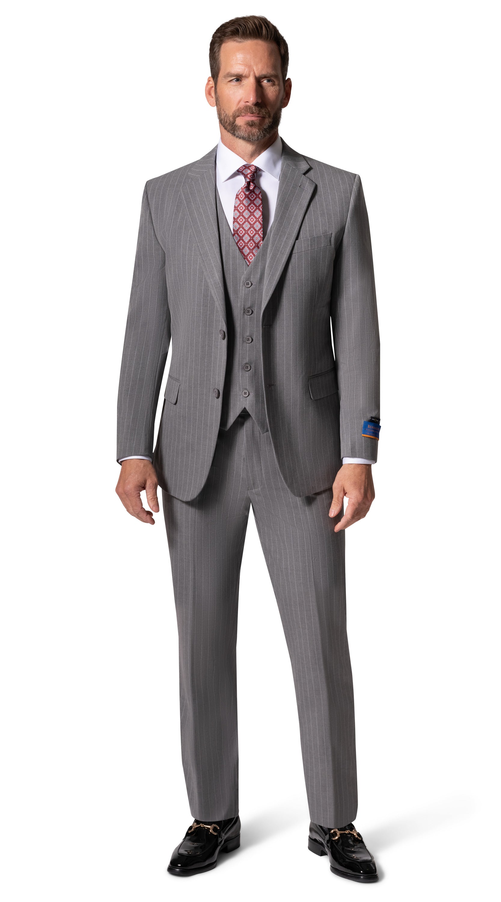 Berragamo BP04K-E32 3PC Slim Suit - Grey