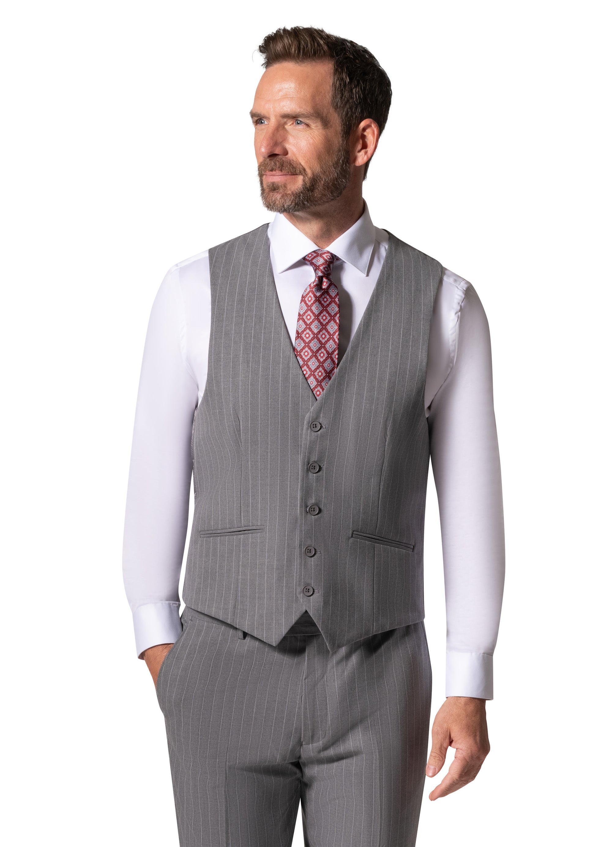 Berragamo BP04K-E32 3PC Slim Suit - Grey