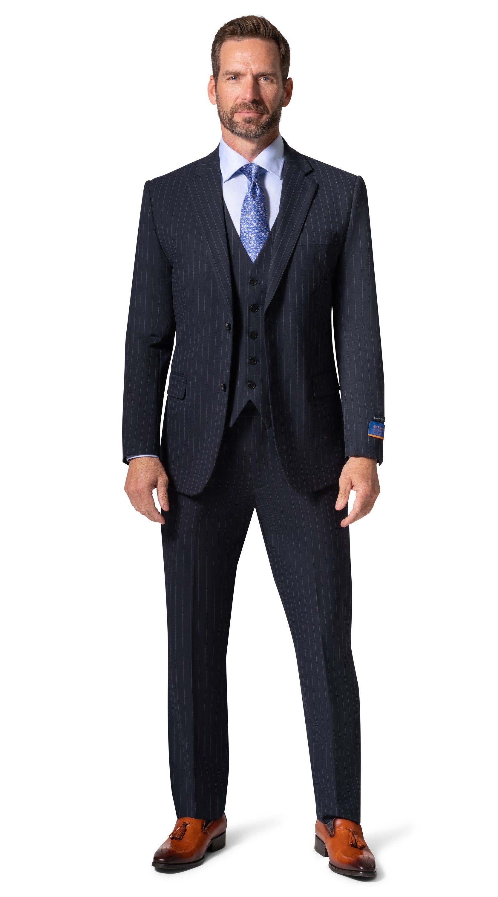 Berragamo BP04K-E32 3PC Slim Suit - Navy