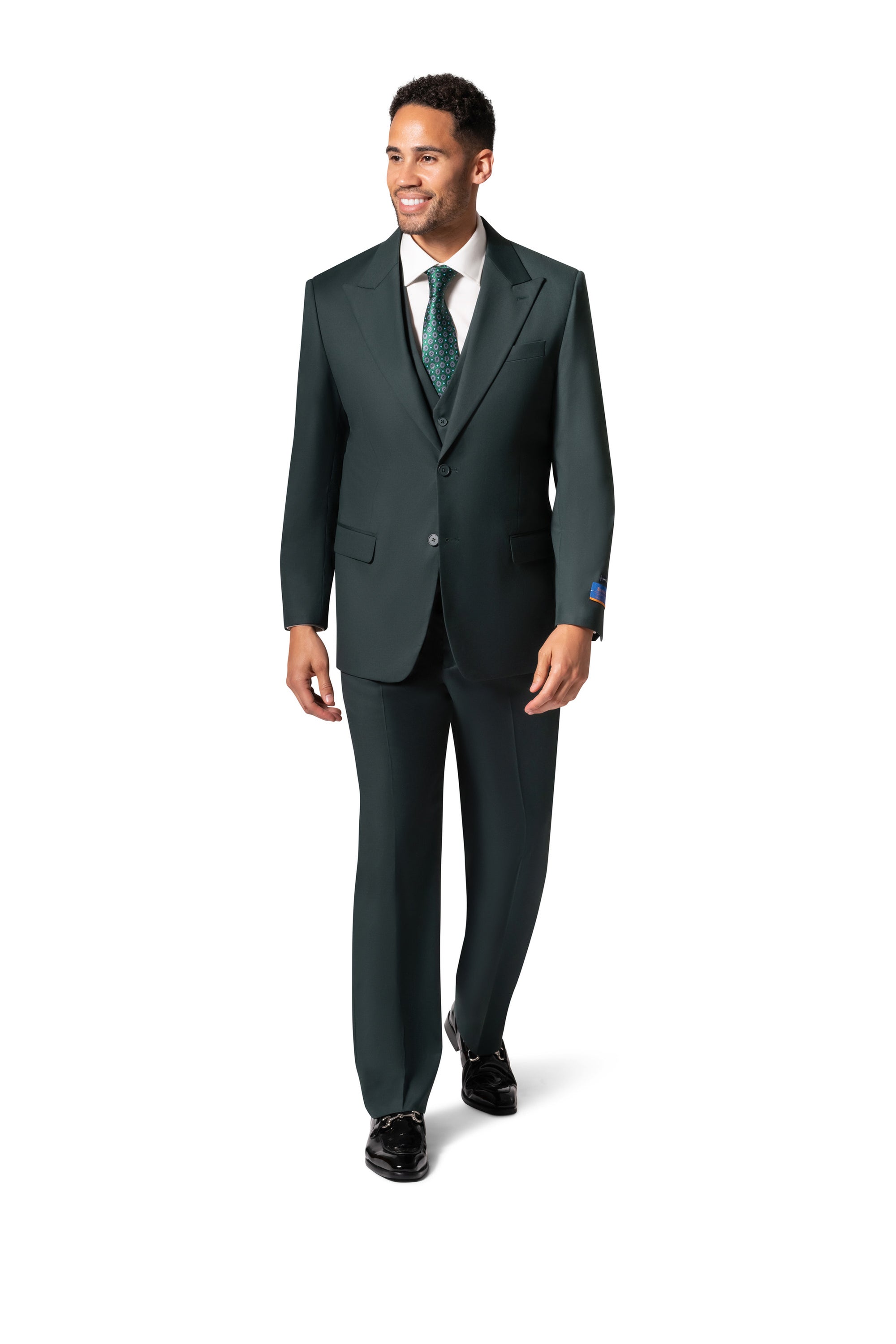 Berragamo MARCO UNI 3PC modern Peak Suit - Hunter Green