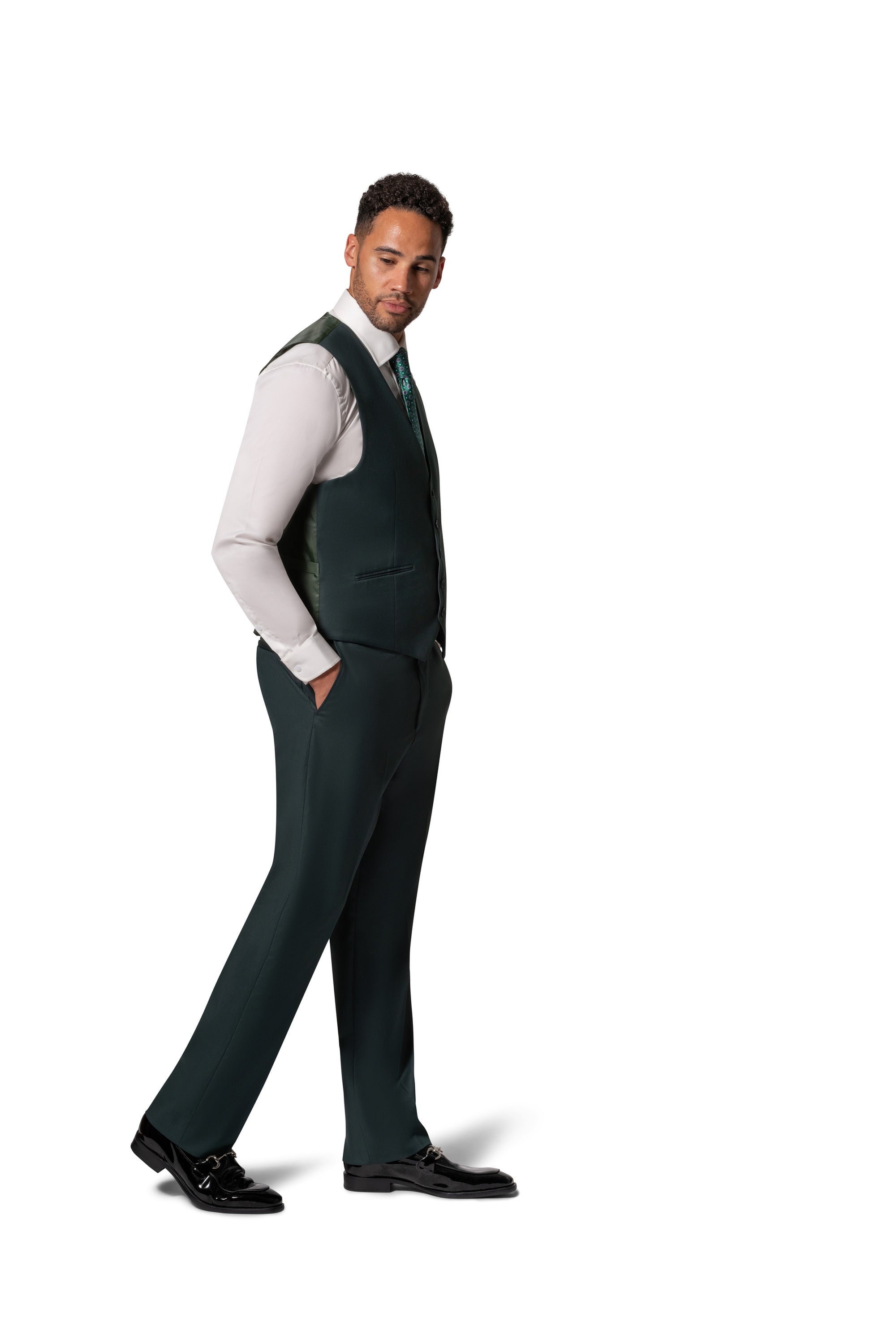 Berragamo MARCO UNI 3PC modern Peak Suit - Hunter Green